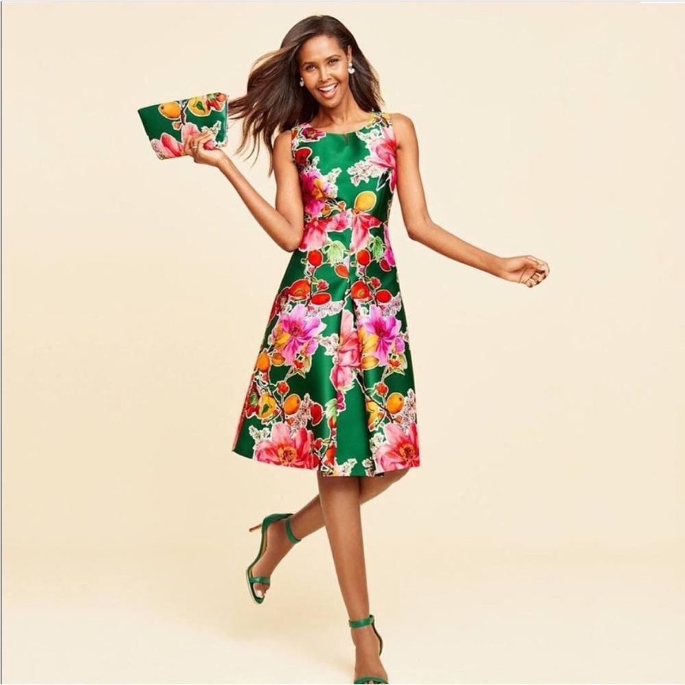 New. Talbots Floral Lemon Spring Dress Size 10